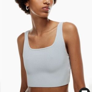 Aritzia Babaton Sculpted Knit Tank Top in Fluid Blue (L)